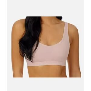 CUDDL DUDS NEW $39 Cotton Core Easy Support Wirefree Bra Soft Peach Medium